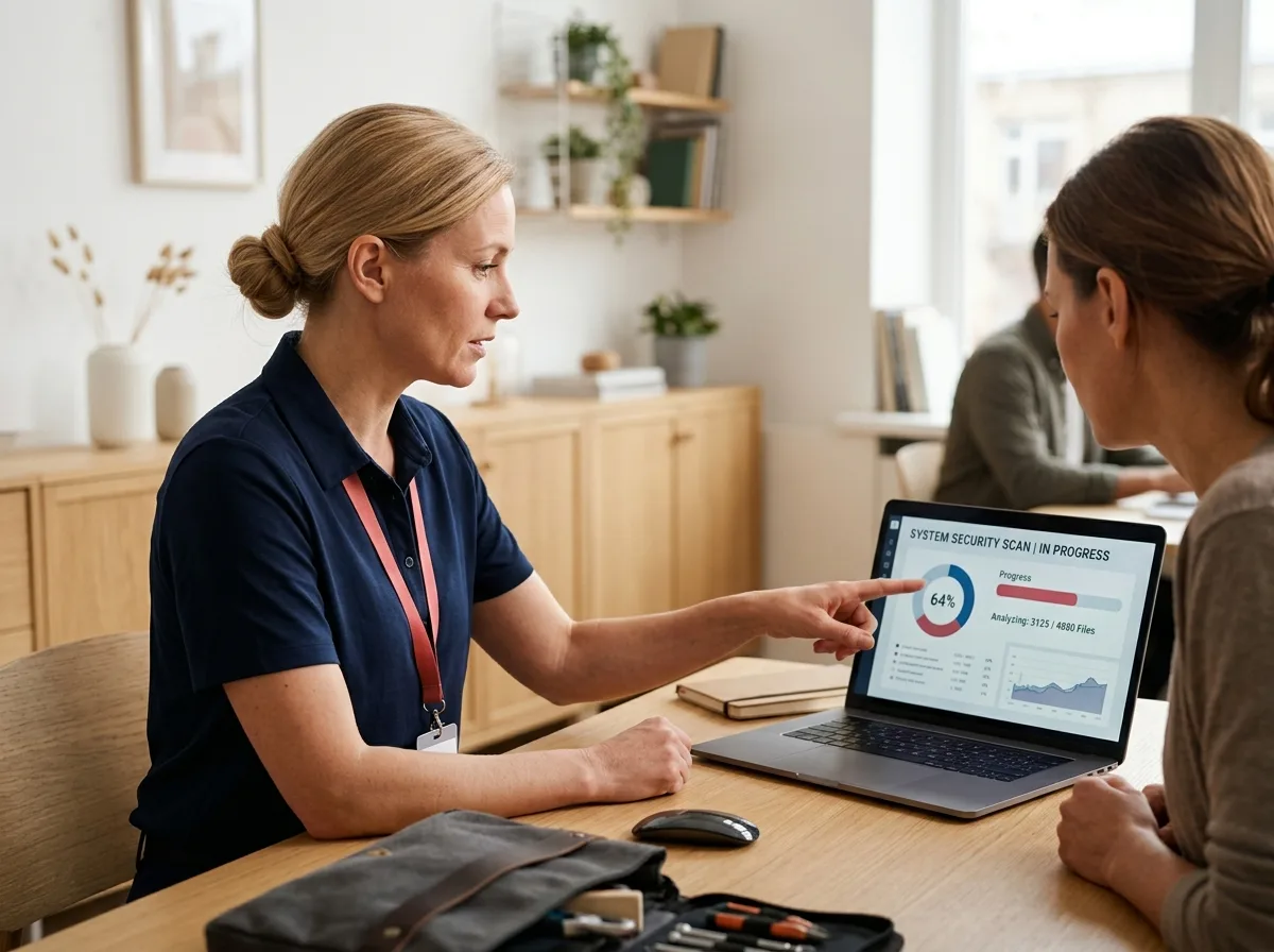 TechBuddy-tekniker installerar Norton