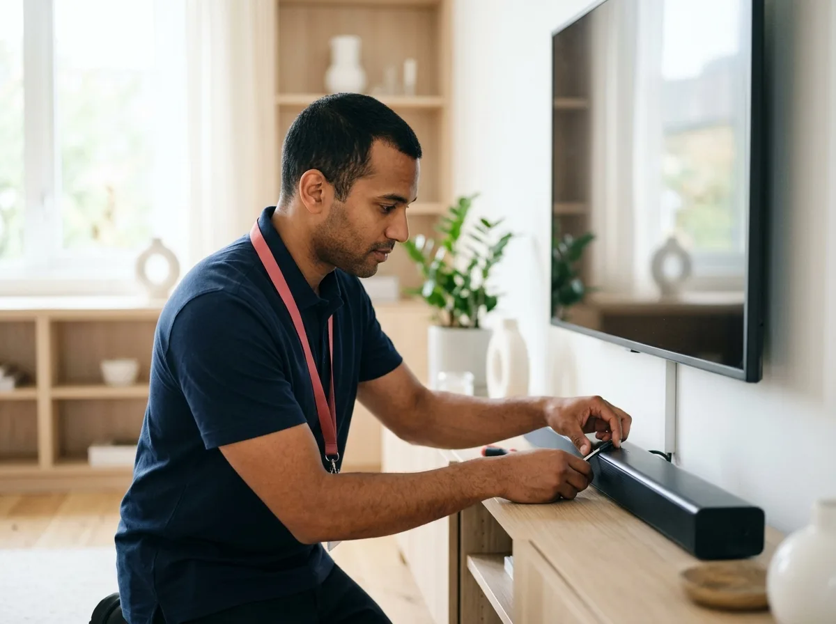 TechBuddy-tekniker installerar Sony TV